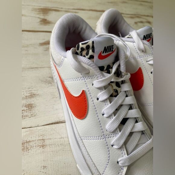 NIKE Court Legacy Lift sneakers orange coral swoosh women's sz 7 EUC streetwear - Picture 8 of 14